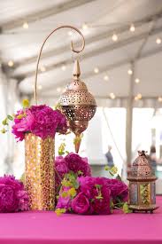 Fuchsia Peony Gold Lantern Moroccan Centerpiece Moroccan Theme Moroccan Wedding Moroccan Party