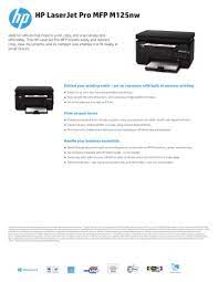 Drucken sie, wo sie möchten ermöglichen sie mit . Hp Laserjet Pro Mfp M125nw Datasheet Manualzz