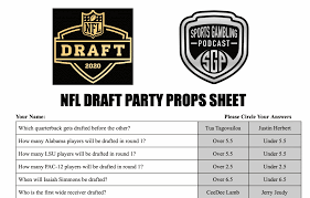 Find all the latest nfl draft news and nfl mock drafts in preparation of the upcoming nfl draft, including drafts and predictions for all 32 teams. Printable Nfl Draft 2020 Party Props Sheet Sports Gambling Podcast