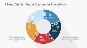 5 Step Circular Puzzle Diagram Template For Powerpoint