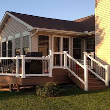 Weatherables Bellaire 3 Ft H X 8 Ft W White Vinyl Railing Kit Wwr Thdba36 S8 In 2020 Stair Railing Kits Vinyl Railing Building A Deck