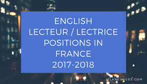 Nom, prénom adresse téléphone email. English Lecteur Positions At French Universities 2017 2018 Teach English In France