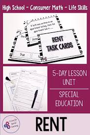 Rent Lesson Unit Consumer Math Life Skills Special Education In 2020 Consumer Math Special Education Life Skills Special Education