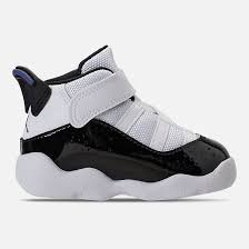 Air Jordan 6 Rings Black And White Boys Toddler Air Jordan 6 Rings Basketball Shoes Kid Shoes Baby Boy Shoes Toddler Shoes