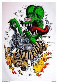 Maybe you would like to learn more about one of these? Vintage Reproduction Racing Poster Crazy Rat Fink Speed Fink Garage Art In 2021 Rat Fink Ed Roth Art Garage Art