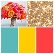 Aqua Gold Coral Yellow Spring Wedding Wedding Color Schemes Spring Spring Wedding Colors Bright Wedding