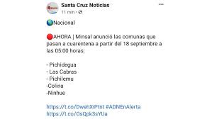 Las fases de la cuarentena en el país se clasifican en cinco, que van a variar dependiendo de la esta fase mantiene la cuarentena, es decir, el confinamiento, pero maneja la posibilidad de controlar. Falso Pichilemu Las Cabras Y Pichidegua No Entraran A Fase De Cuarentena El Marino