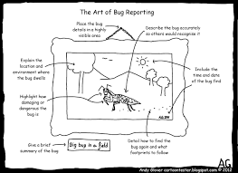 Cartoon Tester The Art Of Bug Reporting Bug Report Working Mom Humor Software Testing