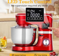 9-in-1 Stand Mixer, 6.5 QT Tilt-Head 6+P Speed Food Mixer, Multifunctional  Electric Mixer for Kitchen with LED Display, Meat Grinder, Blender, ...