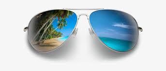 Just as the eyes will reflect the light source shining on them, the lenses of glasses will do so as well. Mj Glasses Beach Reflection Myeyeglasscase Hard Sunglasses Case With Microfiber Transparent Png 594x271 Free Download On Nicepng