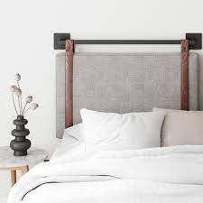 Reps jordan and meadows send judge james e. Nathan James Harlow Twin Wall Mount Headboard Light Gray Fabric Upholstered Headboard Adjustable Height Vintage Brown Pu Leather Straps With Black Matte Metal Rail Gray Brown Nathan James
