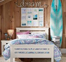 Bedroom Beach Themed Bedroom Wooden Wall Natural Wall Pattern Surfboard Colorful Dream Room For Teenage G Diy Girls Bedroom Beach Themed Bedroom Bedroom Themes