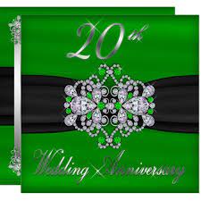 Gated Diamond Emerald 20th Wedding Anniversary Invitation Anniversary Diamonds Wedding Anniversary Invitations Anniversary Invitations 20 Wedding Anniversary