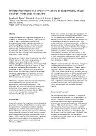 Intellectual giftedness is an intellectual ability significantly higher than average. Pdf Underachievement In A Whole City Cohort Of Academically Gifted Children What Does It Look Like