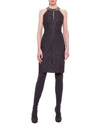 B31du Akris Sleeveless Brass Collar Dress Black Floral Dress Black Black Collared Dress