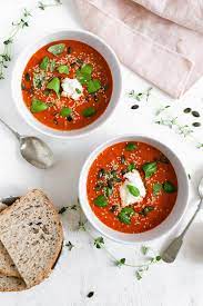 Roasted Tomato And Red Pepper Soup Recipe Stuffed Pepper Soup Homemade Soup Recipe Stuffed Peppers