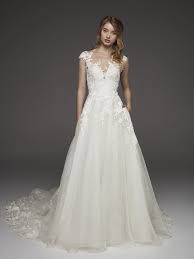 Illusion Lace Cap Sleeve A Line Wedding Dress Pronovias Style Hayabeaded Wedding Dress Cap Sleeves Pronovias Wedding Dress Wedding Cap Sleeves