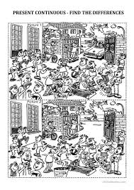 Present Continuous Find The Differences Find The Difference Pictures Simple Math Kindergarten Subtraction Worksheets