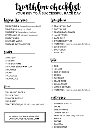 Triathlon Race Day Checklist Lauren Lives Healthy Triathlon Triathlon Race Triathlon Motivation