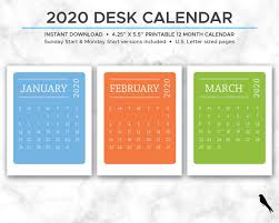 2021 Printable Desk Calendar Fun Spanish Modern Color Block Etsy In 2020 Printable Desk Calendar Desk Calendars Cool Calendars