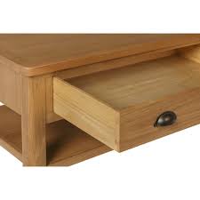 Solid wood tabletop, oak coffee table. Rustic Oak Coffee Table With Drawers Furniture123