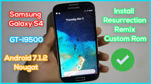 Learn how to lock and unlock the samsung galaxy s4. Install Rr Rom Android 7 1 2 Nougat On Gt I9500 Resurrection Remix On Samsung Galaxy S4 Techno