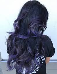 Black Blue And Purple Hair Purple Blue Balayage For Black Hair Black Hair Balayage Hair Color For Black Hair Purple Balayage