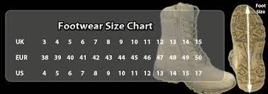 Military Army Size Chart Information In Cm