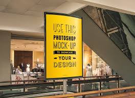 Shopping Mall Advertising Poster Mockup Mockupworld Poster Mockup Poster Mockup Psd Free Psd Poster