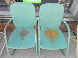 2 Vintage 50 S Metal Springer Lawn Patio Chair Art Deco Outside Garden Furniture Metal Lawn Chairs Art Chair Patio Chairs