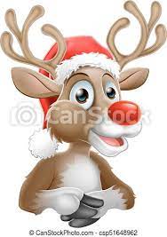 Check spelling or type a new query. Cartoon Reindeer With Christmas Santa Hat A Christmas Reindeer Cartoon Character Wearing A Santa Hat Canstock