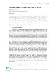 Un numero è divisibile per 2 se e solo se la sua ultima cifra decimale è pari, vale a dire 0, 2, 4, 6, 8. Pdf Theoretical Implications Of Maritime Sociology