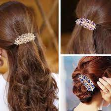 Laurel Leaf Gold Hair Barrette For Woman 6 Fashionable Colors To Choose Flower Hair Accessories Rhinestone Hair Pin Hair Barrettes
