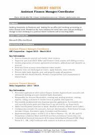 When writing a finance manager resume, it's important to emphasis your strengths and skills that best show what you can do for the potential employer. Assistant Finance Manager Resume Samples Qwikresume