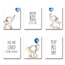 This charming baby boy nursery wall i buy most of my frames sampled online from ikea, michaels & hobby lobby at reasonable prices Amazon Com Imagitek Set Of 6 Unframed Baby Boy Nursery Wall Art Prints Blue Elephant Nursery Wall Decor Elephants With Blue Balloons Wall Art Decorations For Baby Boy Nursery Boy S Room 8