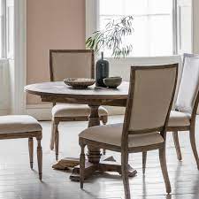 How big is an extendable round dining table? Antibes Round Extending Dining Table New England Home Interiors