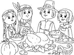 Cherokee n coloring pages coloringstar river lagoon pictures. Pilgrim And Indian Thanksgiving Dinner Coloring Page Coloring Rocks