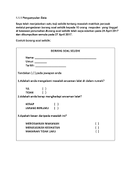 Dalam skala likert 5 mata, setiap mata diberi skor; Borang Kaji Selidik Reka Cipta Docx