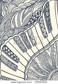 I play the ______ coloring page. Zen Doodle Piano Vector Photo Free Trial Bigstock