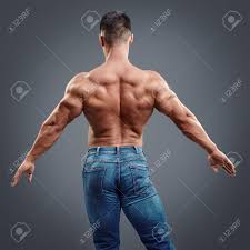 The updated (august 2019) western star body builder book (v3.2) has begun! Male Bodybuilder Flexing His Back Muscles On Grey Background Back View Of One Muscular Athletic Man Showing Flexing Stock Photo Picture And Royalty Free Image Image 60169171