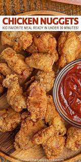 These Homemade Chicken Nuggets Are Made With Ground Chicken And Panko Breadcrumbs They Can Be Oven Bak In 2021 Chicken Nugget Recipes Homemade Chicken Nuggets Recipes