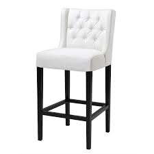 Did you scroll all this way to get facts about bar stool legs? Bar Stool Tufted White Linen And Black Lacquered Wood Legs Black And White Mixed This Way You Can T Go Wrong Luxury Bar Stools White Bar Stools Bar Stools