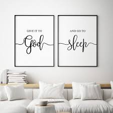 Give It To God And Go To Sleep Print Bedroom Wall Art Above Etsy In 2020 Bedroom Decor For Couples Bedroom Wall Decor Above Bed Funny Bedroom