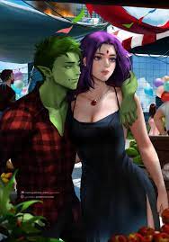 Artwork] Raven and Beast Boy on a Date by Jyundee ARTs : r/DCcomics