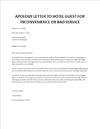 Apology Letter To Hotel Guest For Inconvenience