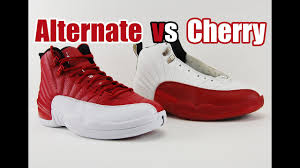 Alternate Vs Cherry Air Jordan 12 Comparison Youtube