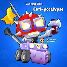 A request for a friend of my discord server (u/koishiko) fem leon, male nita. Concept Skin Carl Pocalypse Brawlstars
