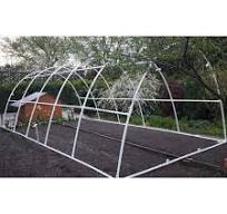Solar/ sera gradina cu schelet metalic, 6 x 3 m, alb