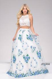 Flower fairy dress kid's prom dress with multi flower appliques. Blue And White 2 Piece Prom Dress Off 72 Medpharmres Com