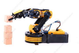Robotic arm with wooden blocks - Stock Image - F017/3135 - Science Photo  Library
